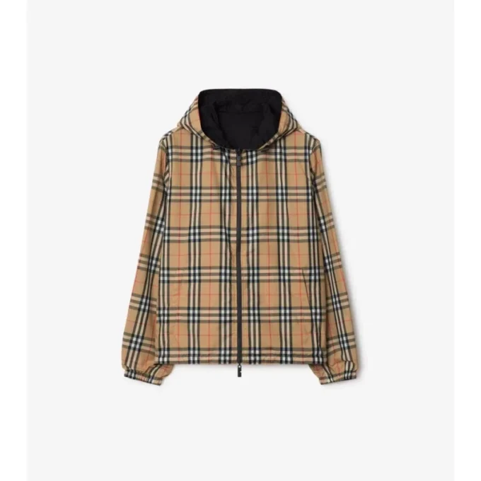 Wendbare Kapuzenjacke mit Karomuster