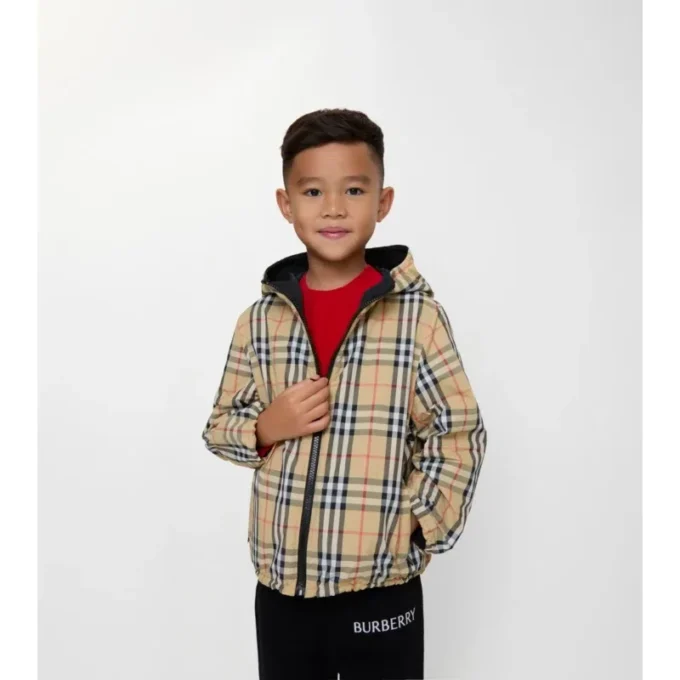 Wendbare Kapuzenjacke mit Karomuster