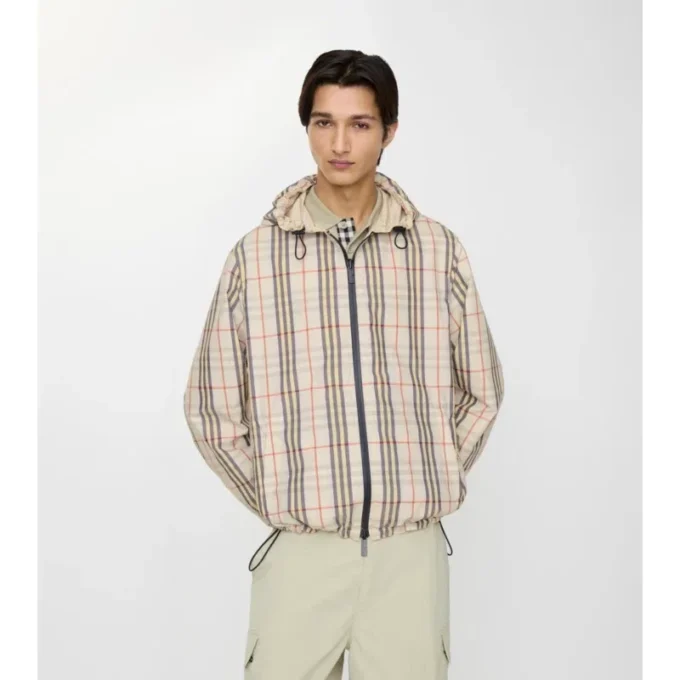 Wendbare Kapuzenjacke mit Karomuster