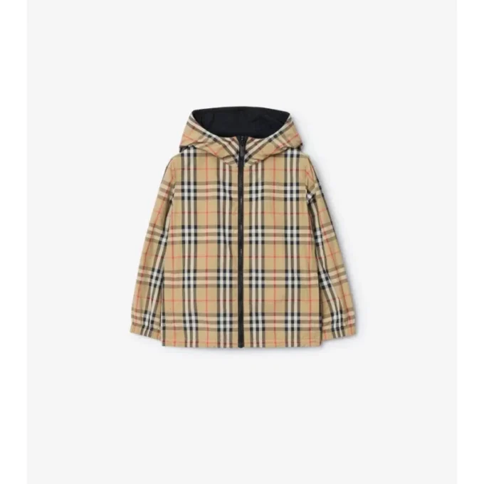 Wendbare Kapuzenjacke mit Karomuster