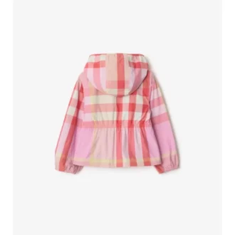 Wendbare Nylon-Kapuzenjacke mit Karomuster