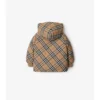Wendbare Nylon-Steppjacke mit Karomuster