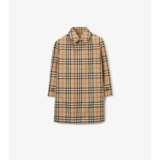 Wendbarer Car Coat aus Gabardine mit Karomuster