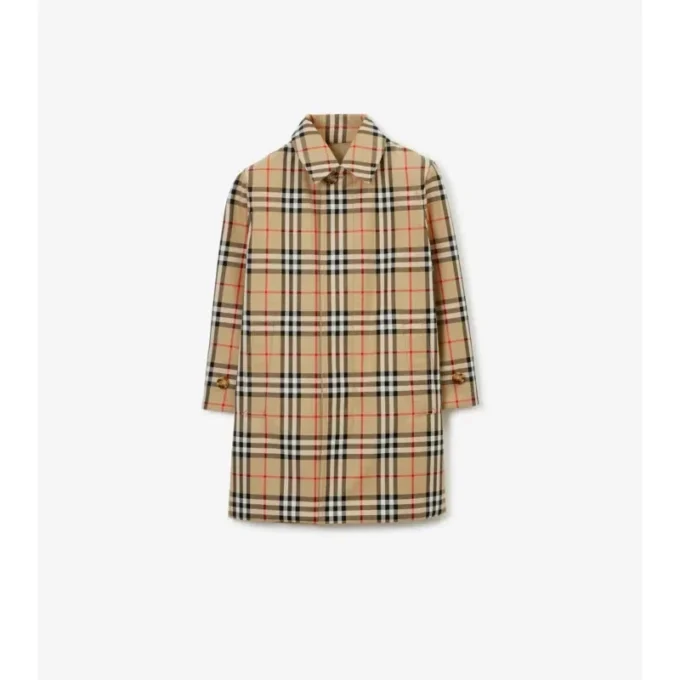 Wendbarer Car Coat aus Gabardine mit Karomuster