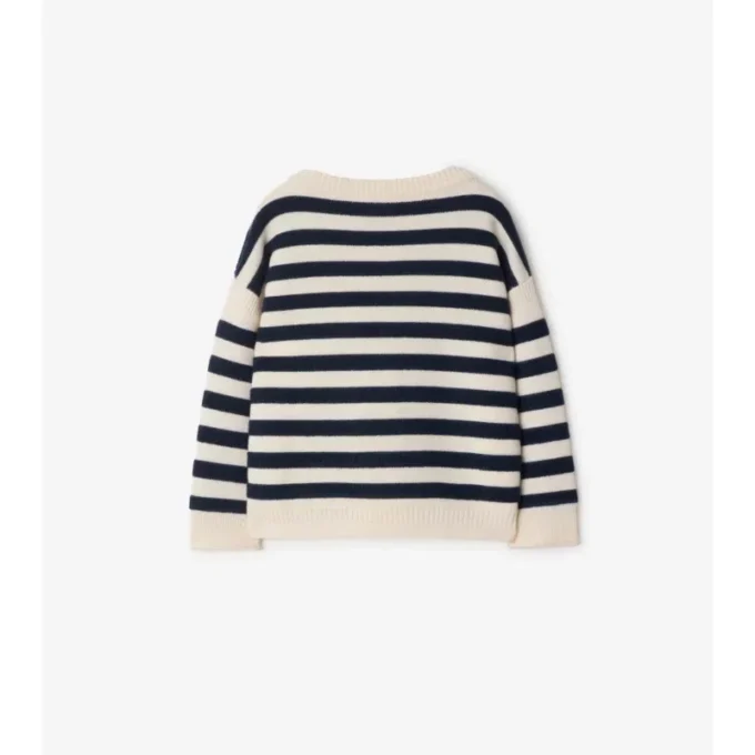 Wollpullover mit Logo-Streifen