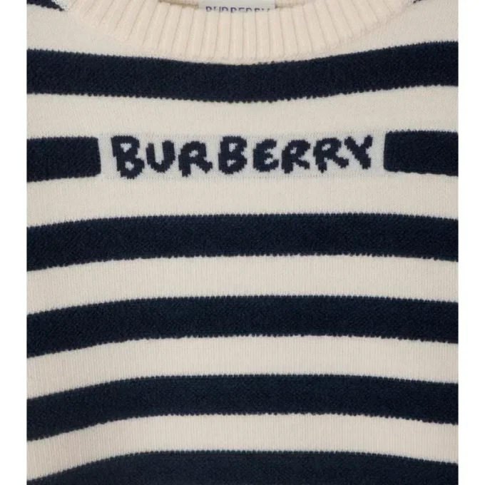 Wollpullover mit Logo-Streifen
